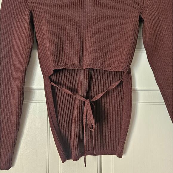 Babaton Sculpt‎ Knit Ambrosia Sweater Top in Coffee Bean from Aritzia Size S - Picture 8 of 10
